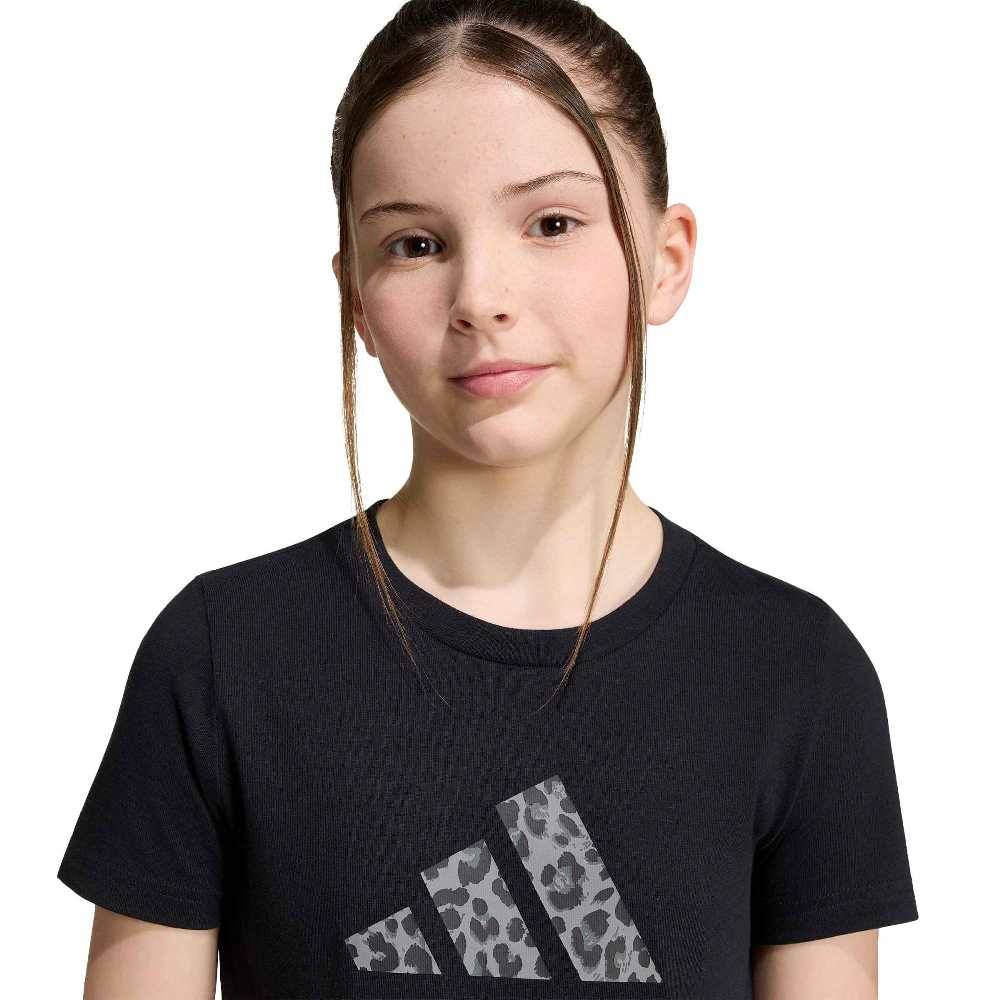 ADIDAS GIRLS ANIMAL PRINT GRAPHIC T-SHIRT
