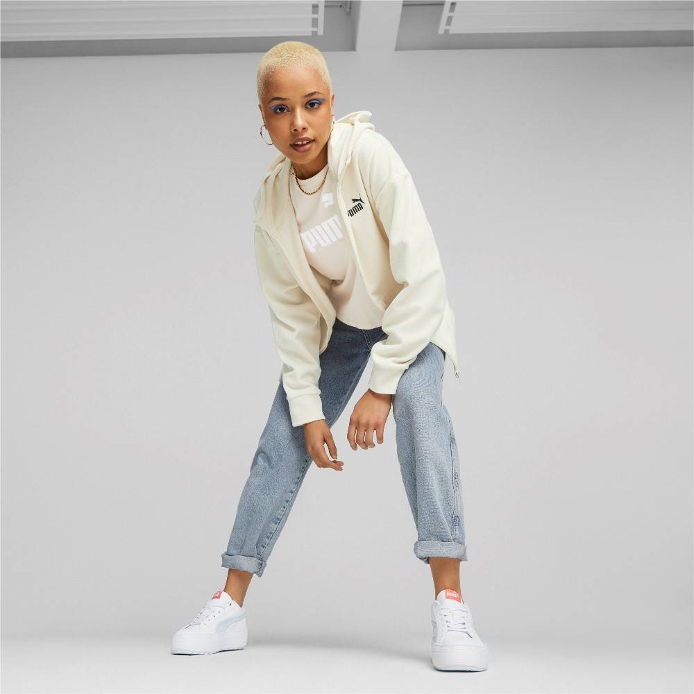 PUMA ESS ELEVATED VELOUR FULL-ZIP HOODIE
