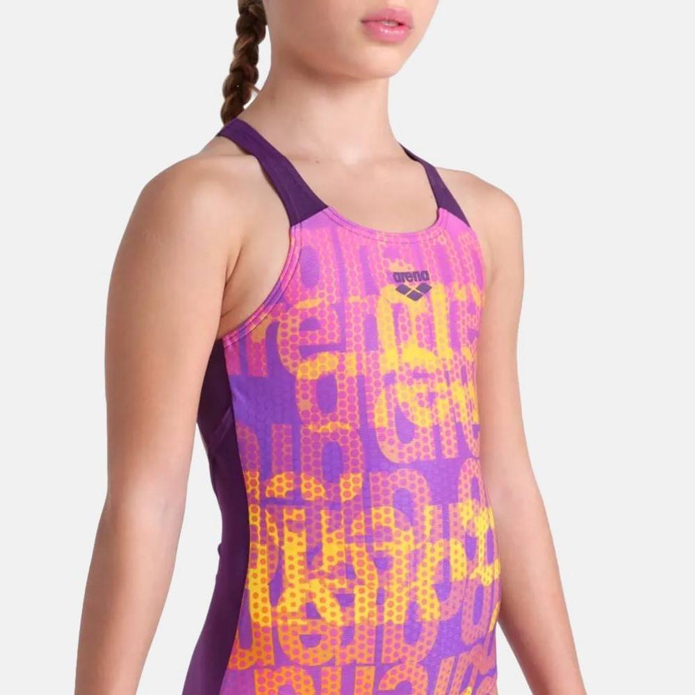 ARENA GIRL'S MULTI COLOURS SWIMSUIT V BACK