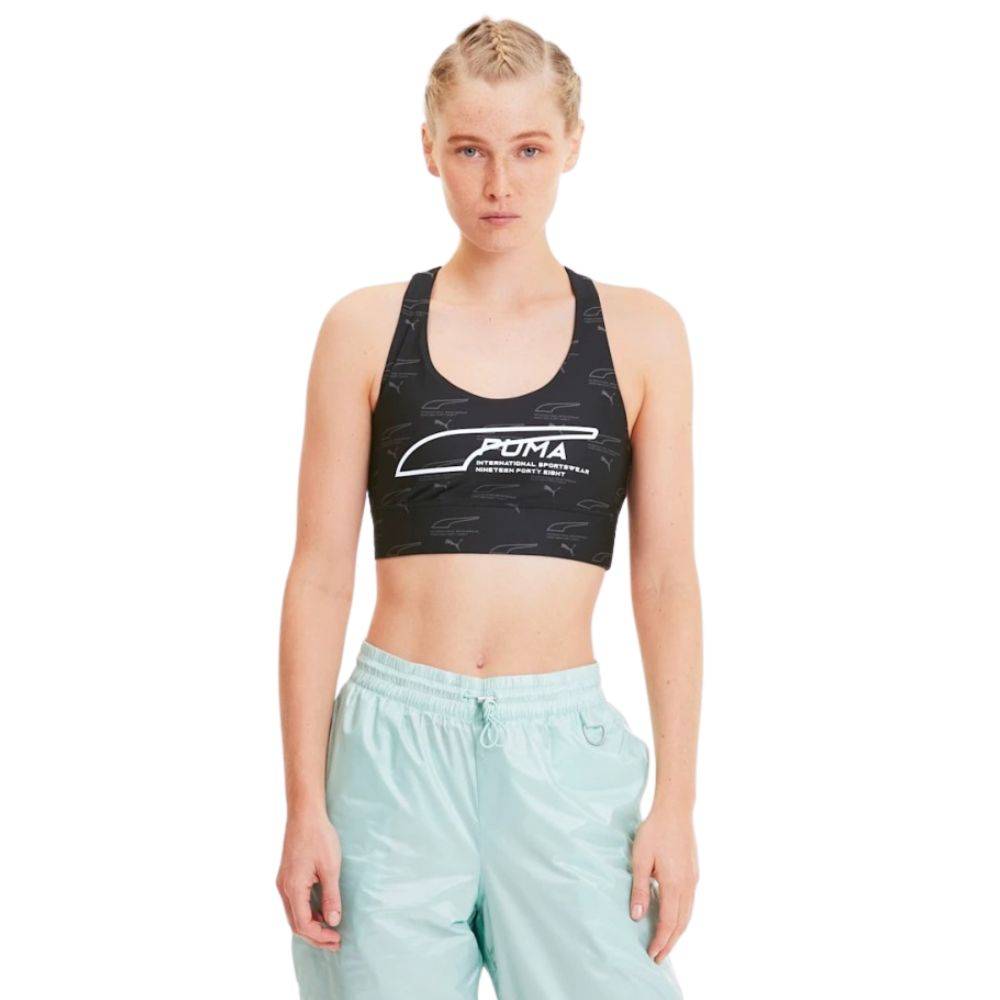 PUMA EVIDE PRINTED CROP TOP WOMENS