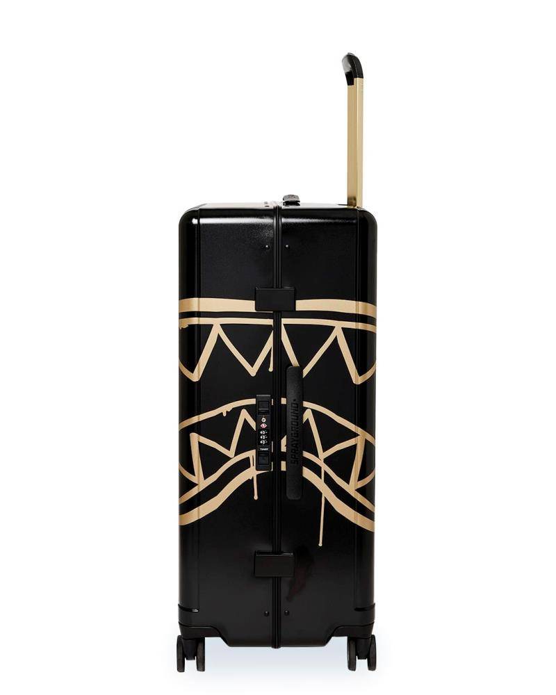 SPRAYGROUND THAT GOLD DRAP LARGE HARD LUGGAGE