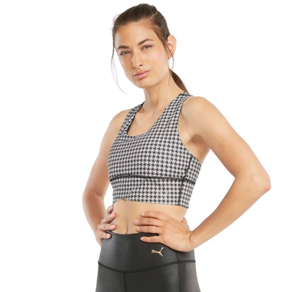 PUMA MID IMPACT FOREVER LUXE GRAPHIC BRA