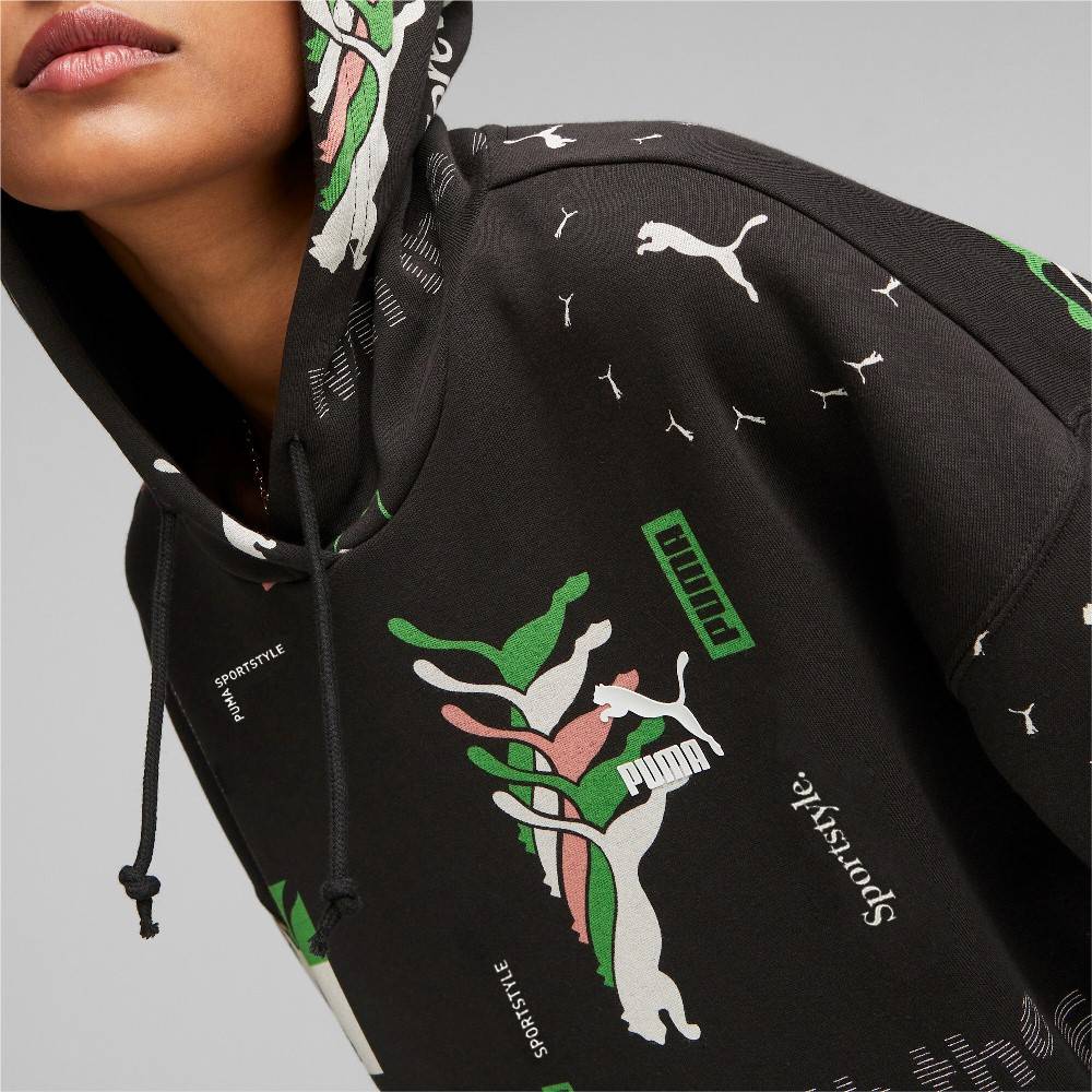 PUMA CLASSIC BRAND LOVE WOMENS PRINTED HOODIE