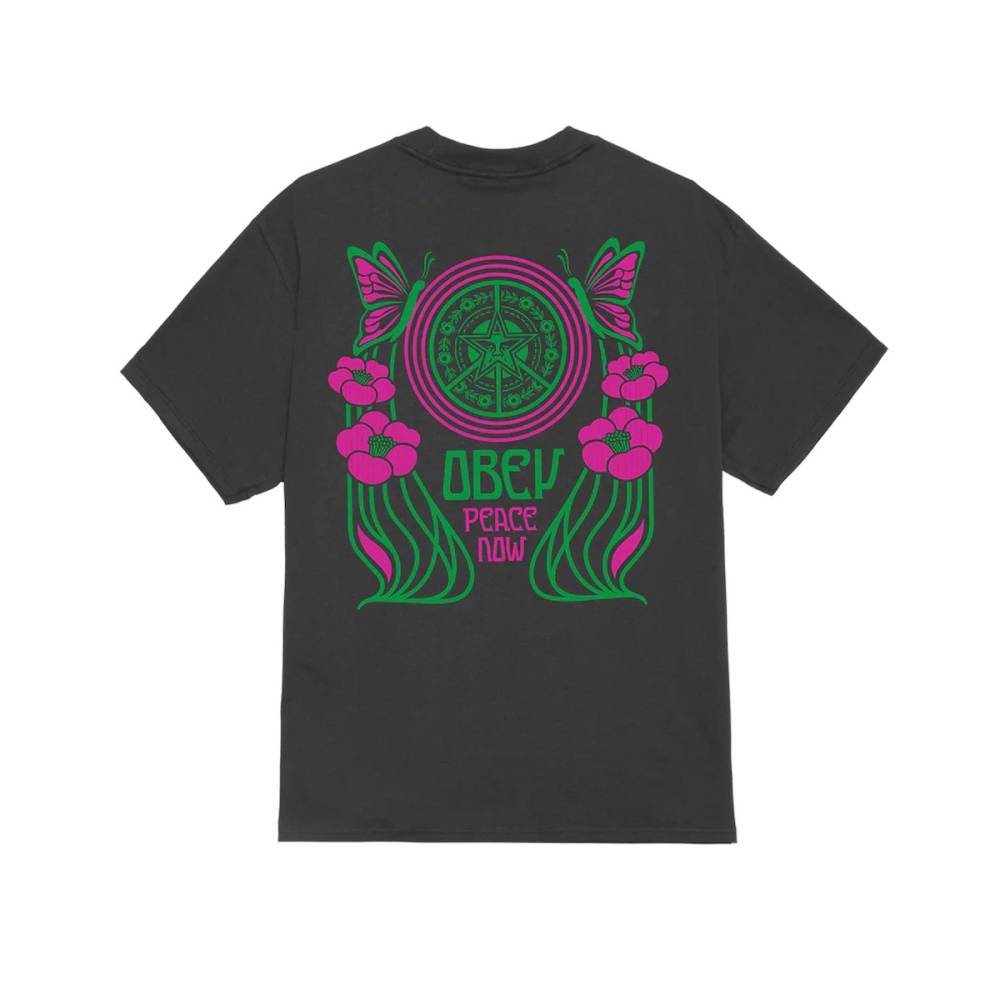 OBEY PEACE NOW BUTTERFLIES TEE