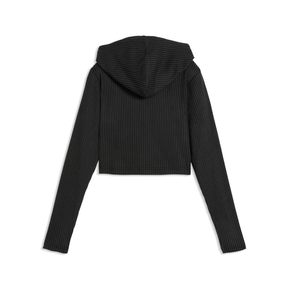 PUMA ESS RIBBED FULL-ZIP SOFT TOUCH HOODIE