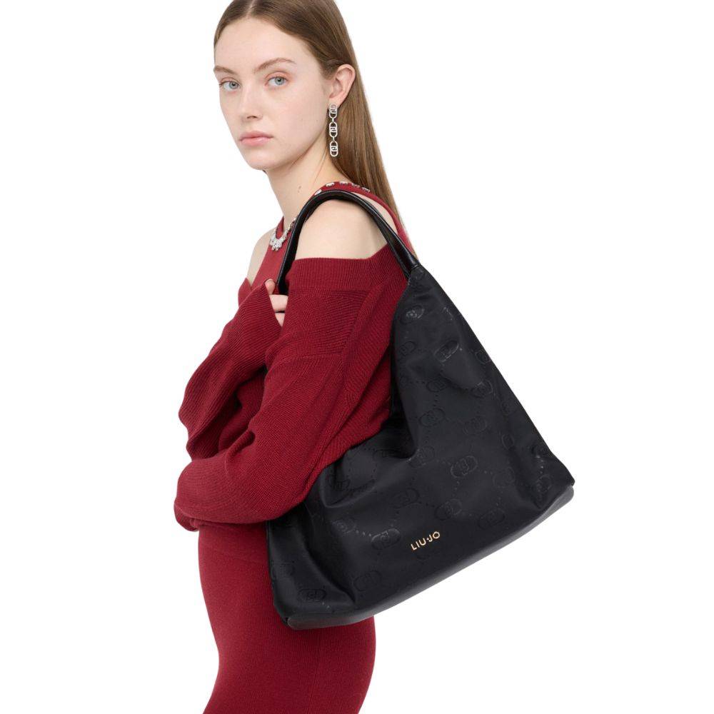 LIU JO LARGE NYLON HOBO BAG
