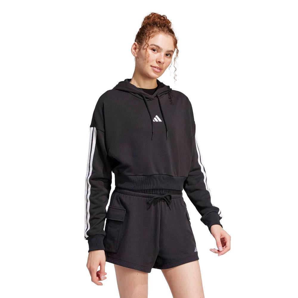 ADIDAS ESSENTIALS 3-STRIPES FRENCH TERRY CROPPED HOODIE