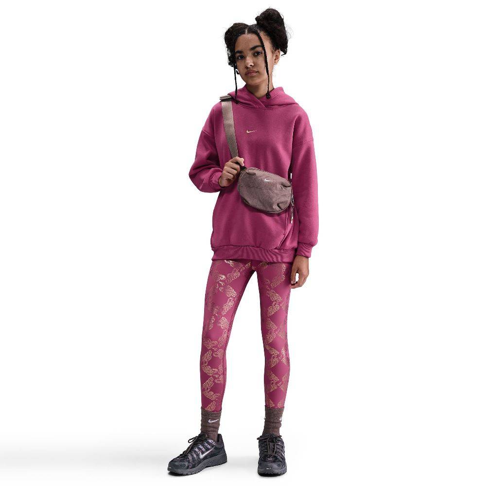 NIKE NSW GIRLS CLUB FLEECE HOODIE SHINE SATIN
