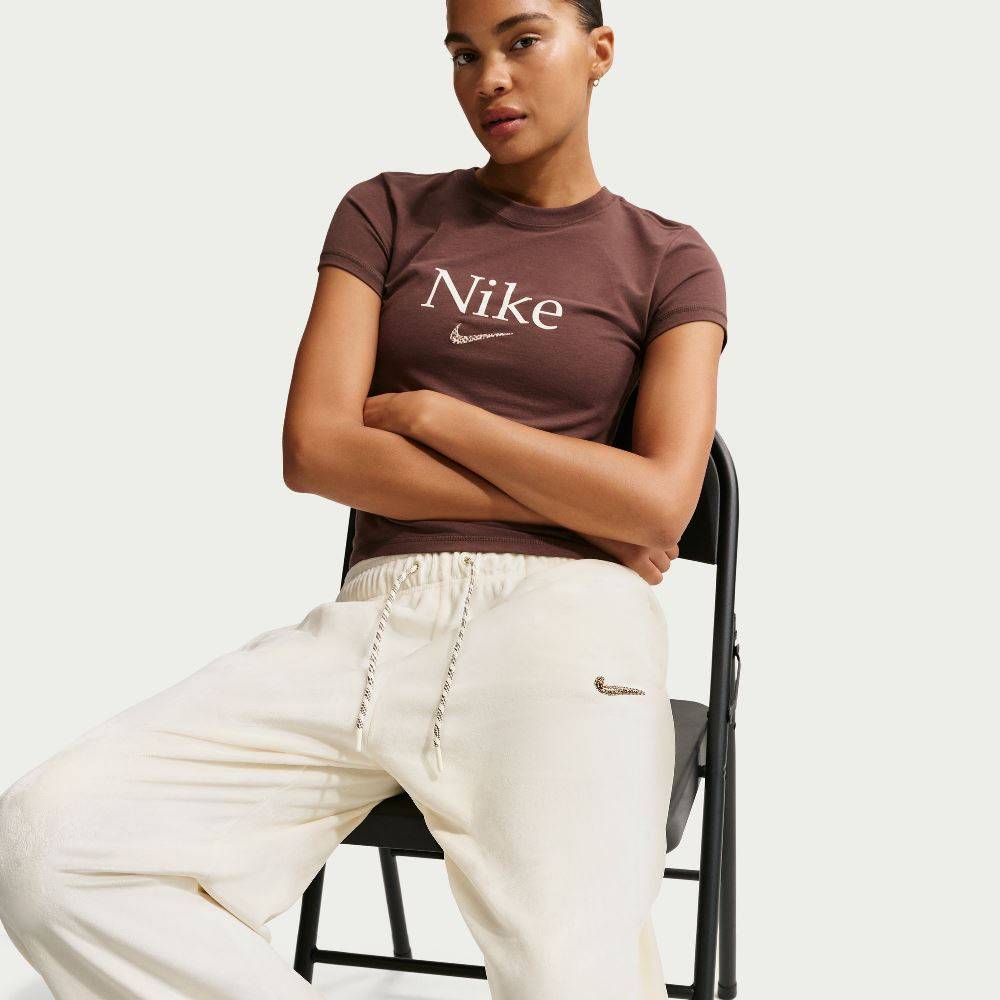 NIKE NSW WOMENS HIGH-WAISTED WIDE-LEG VELOUR PANT