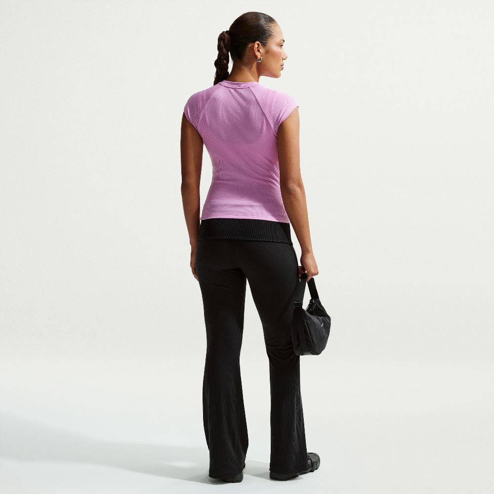 NIKE WOMENS CHILL KNIT MID-RISE TIGHT RIBBED PANT