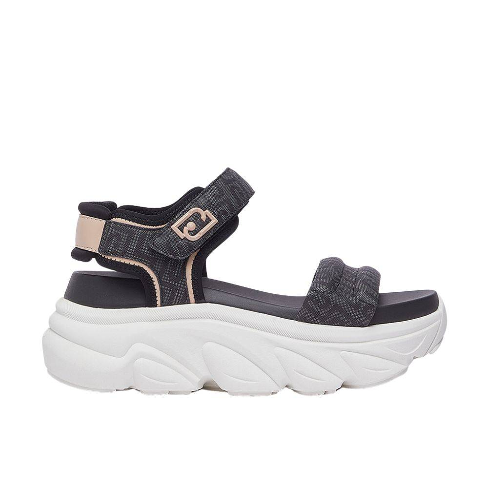 LIU JO STEFFY SANDAL 01 - CHUNKY SANDAL MONOGRAM SAFFIANO