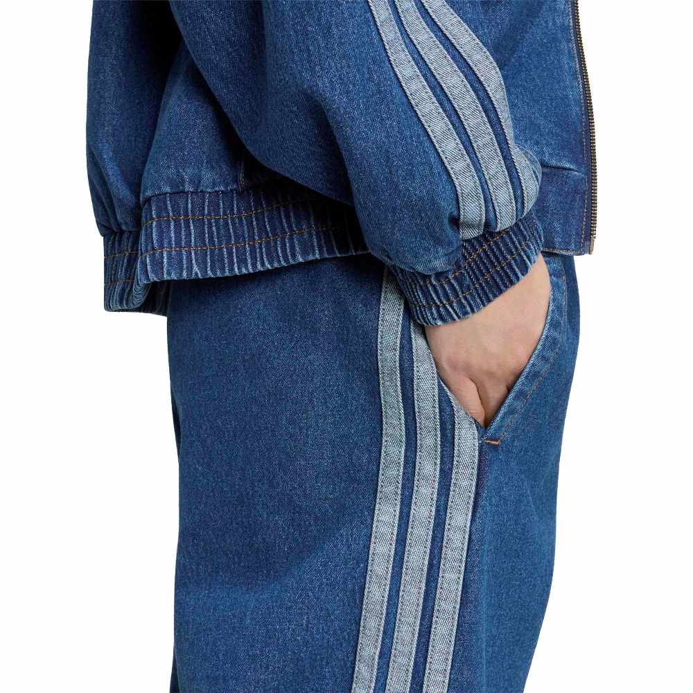 ADIDAS M STADIUM REGULAR FIT DENIM FULL LENGTH OPEN HEM TRACK PANTS
