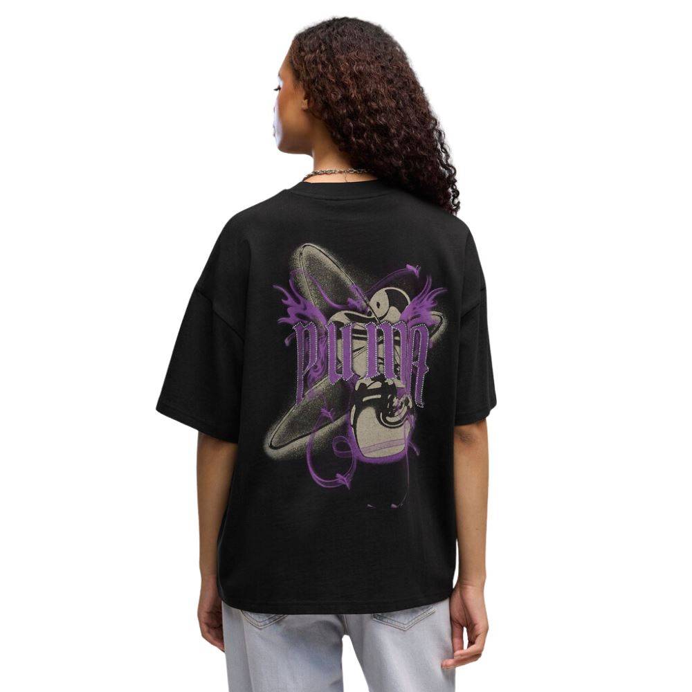 PUMA STREET GLAM OVERSIZED BEDAZZLED GRAPHIC TEE
