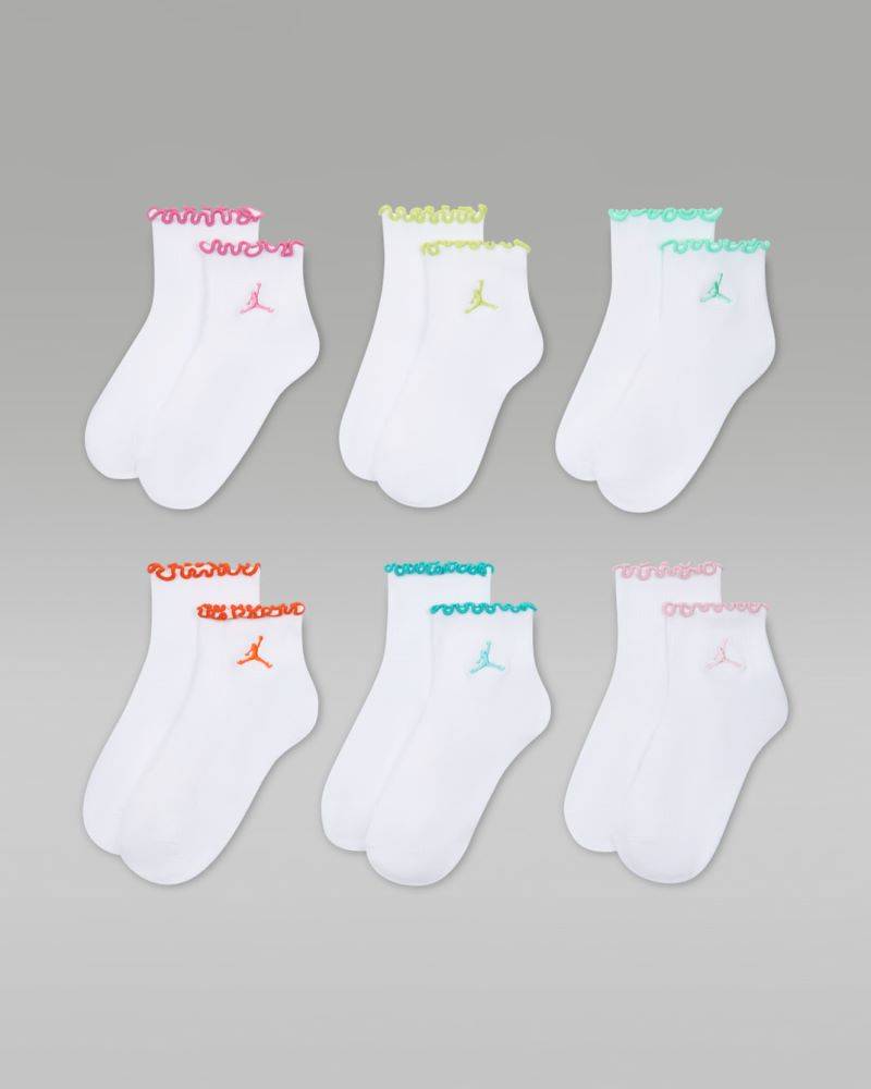 NIKE JORDAN LETTUCE EDGE 6PK ANKLE SOCKS