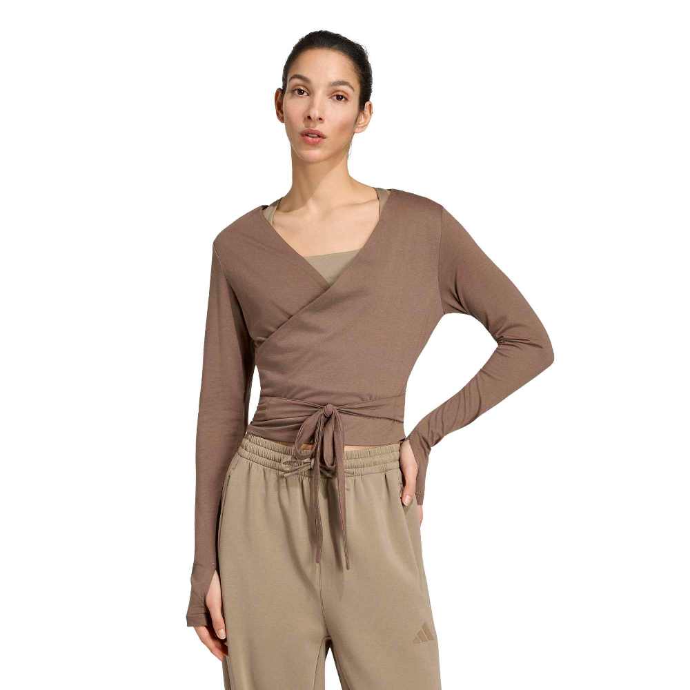 ADIDAS 3 STRIPES STUDIO SOFT BALLET WRAP TOP
