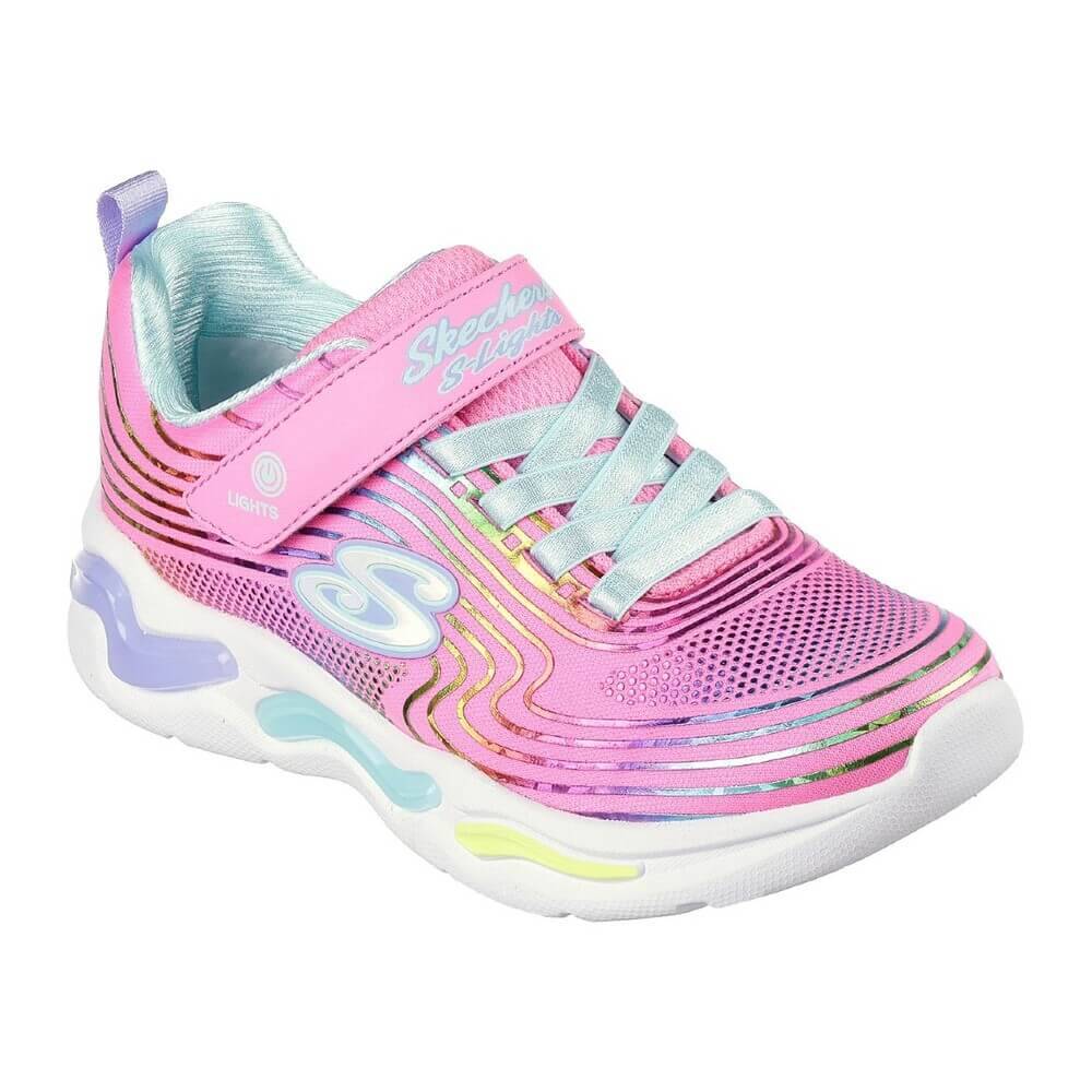 SKECHERS WAVY BEAMS LIGHTS RAINBOW FOIL SNEAKER