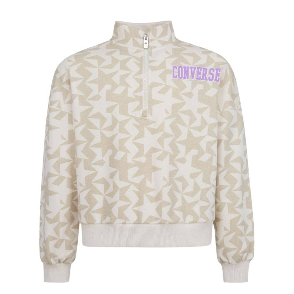 CONVERSE YOUTH HALF ZIP PRINTED CREW
