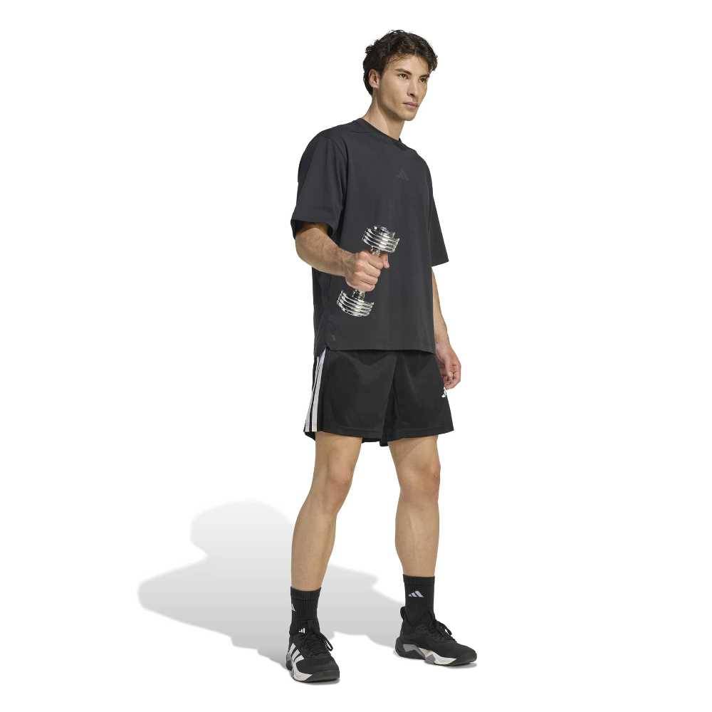 ADIDAS M WORKOUT ESSENTIALS BASE 3-STRIPES PIQUE 7 INCH SHORTS