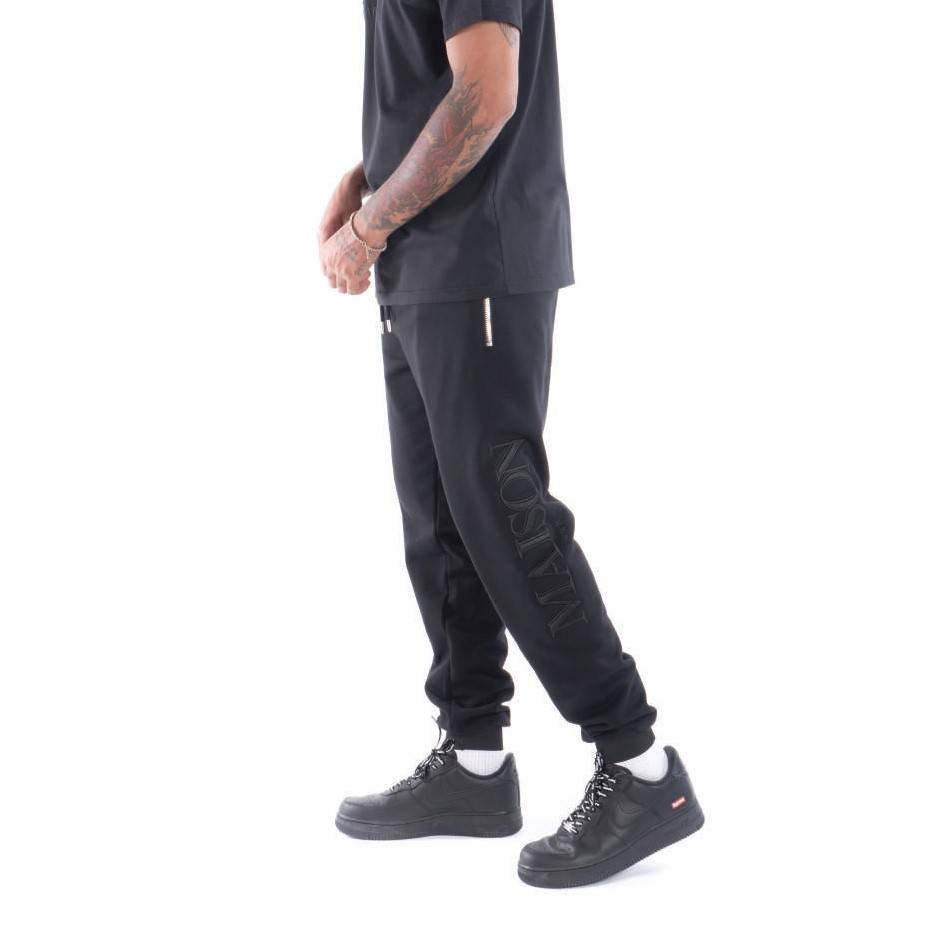 MAISON 9 PARIS EMBROIDERED LOGO TROUSERS
