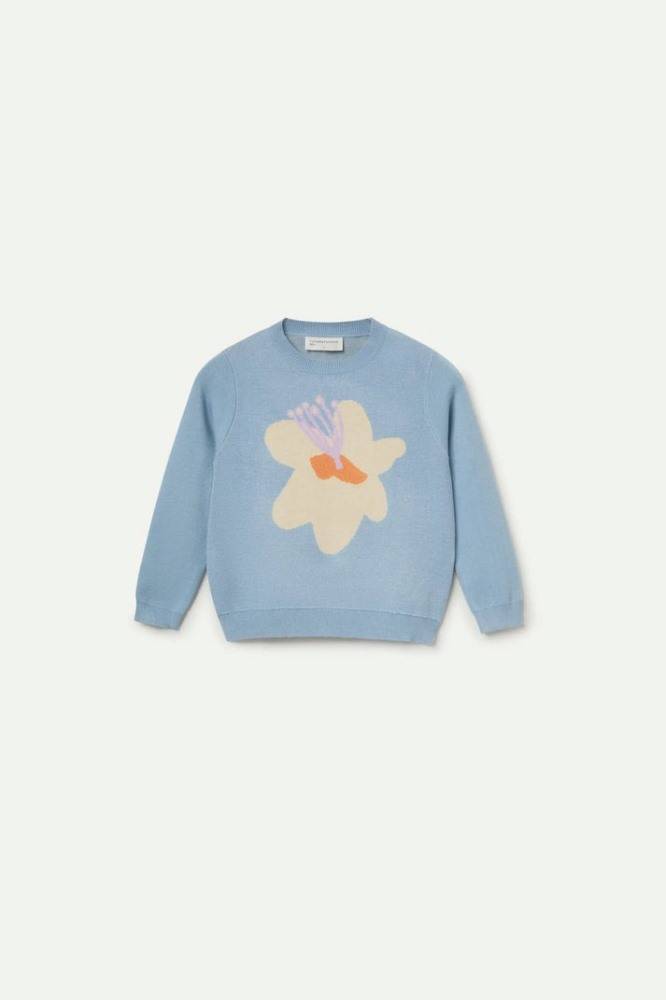 COMPANIA FANTASTICA GIRLS KNIT SWEATER WITH CALATEA FLOWER PRINT
