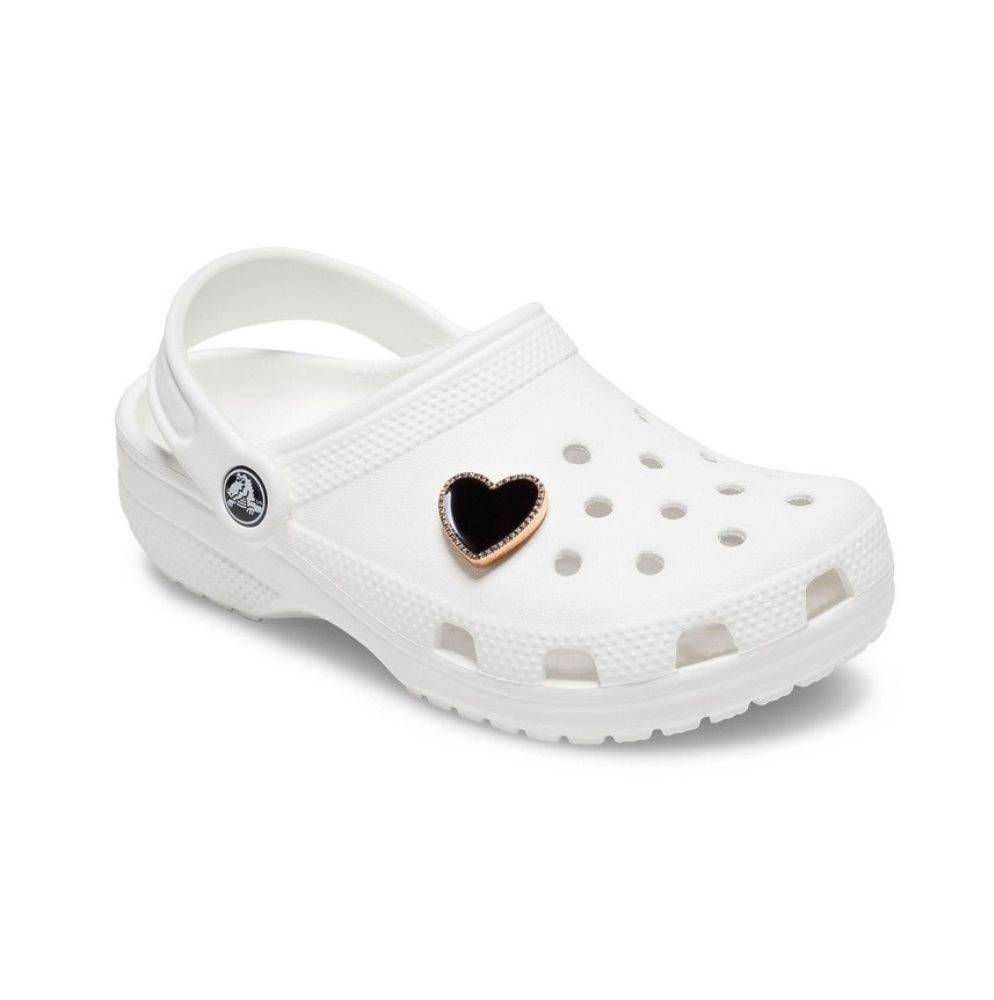 CROCS BLACK HEART WITH GOLD OUTLINE JIBBITZ