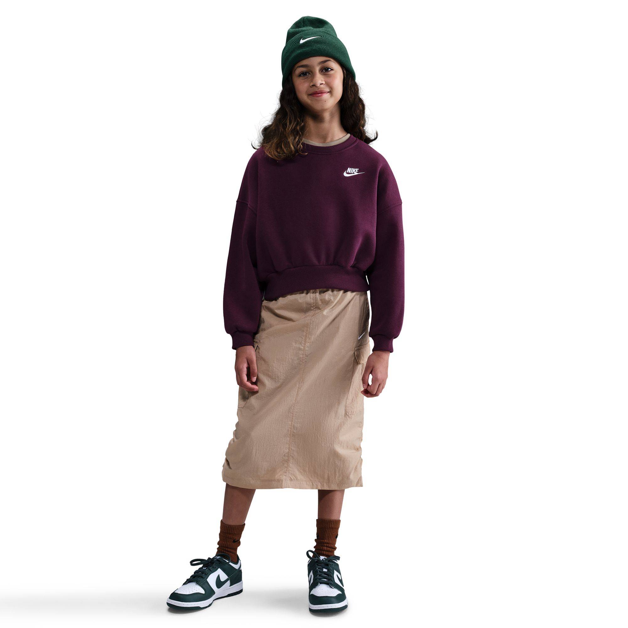 NIKE GIRLS NSW FLEECE BOXY CREW-NECK