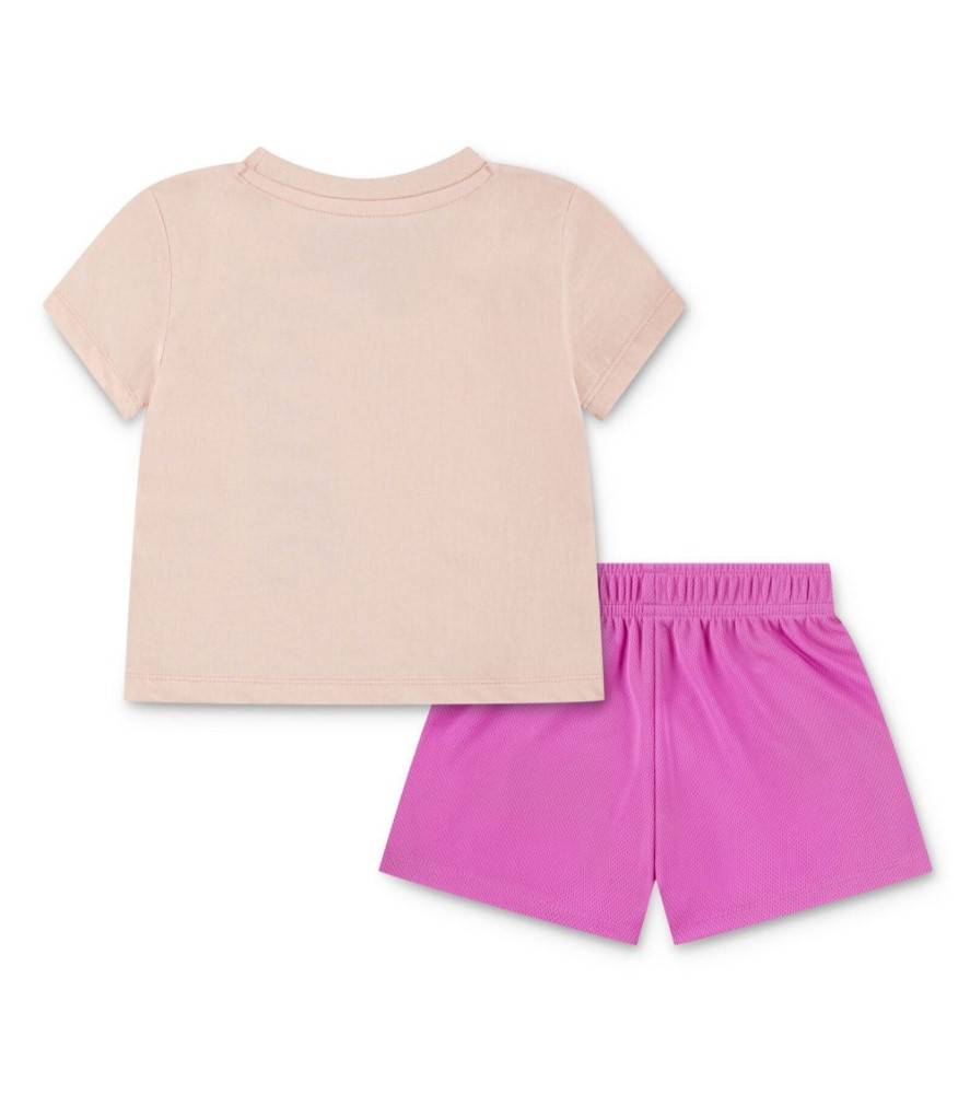 NIKE LITTLE GIRLS WILD FLOWER TEE MESH SHORT SET