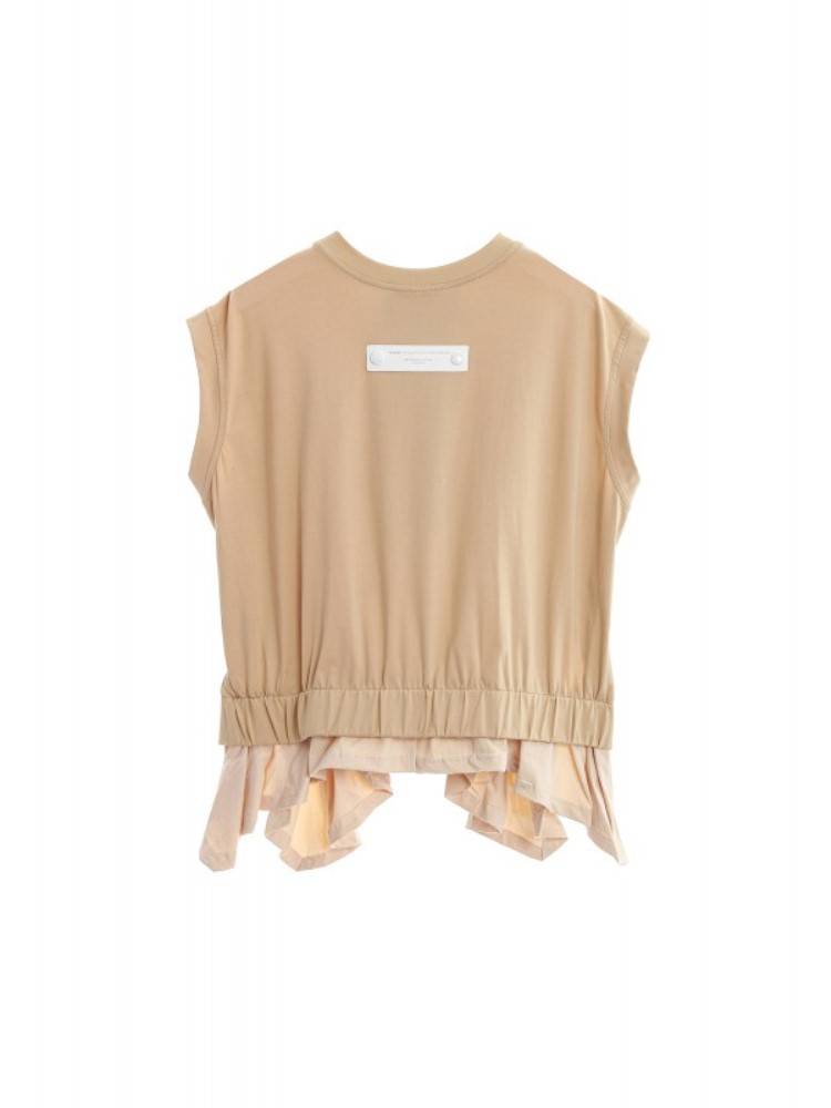 MWM BLACK SLEEVELESS TOP DOUBLE FABRIC DETAIL