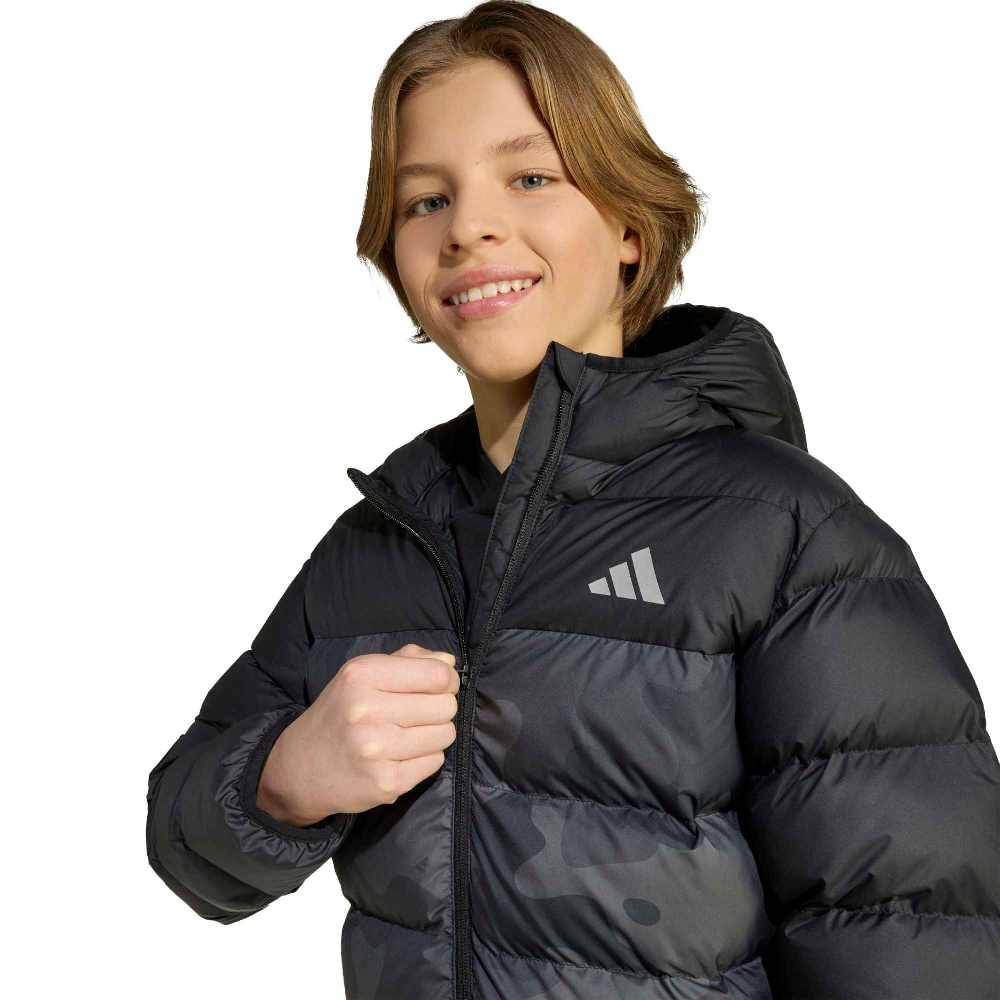 ADIDAS YOUTH SYNTHETIC DOWN ALLOVER PRINT JACKET