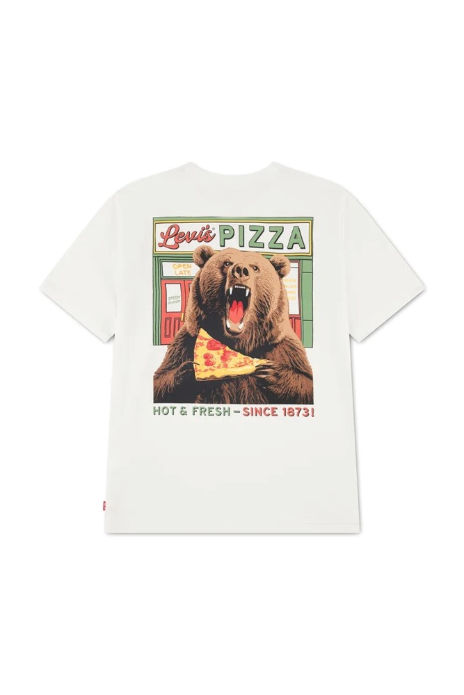 LEVIS BOYS PIZZA LOVING BEAR TEE