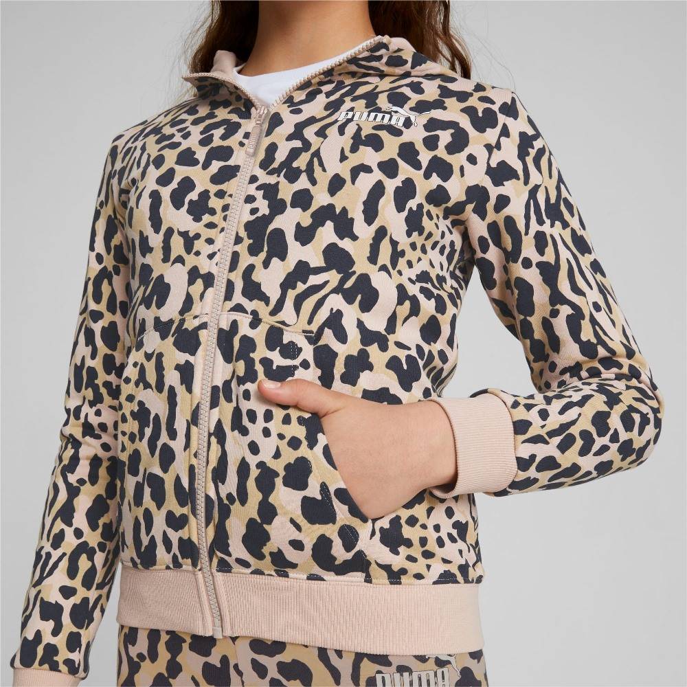 PUMA ALPHA GIRLS PRINTED FULL-ZIP HOODIE