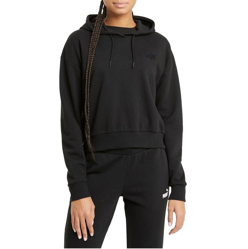PUMA ESS+ EMBROIDERED WOMENS CROPPED HOODIE