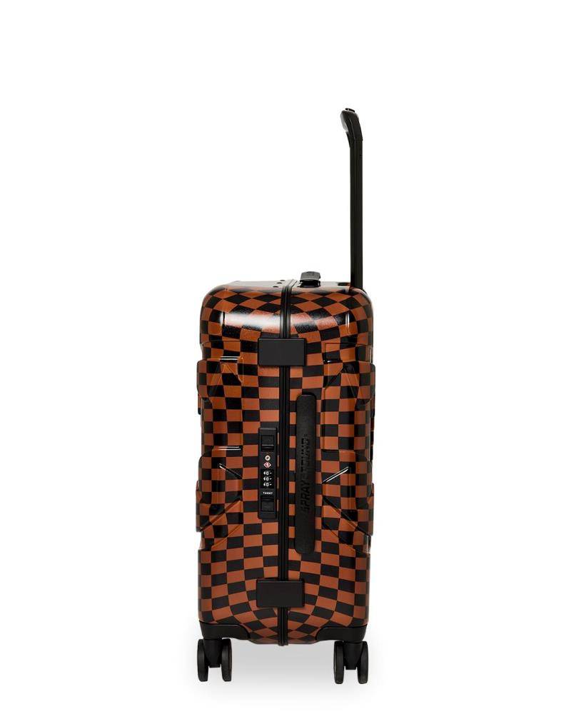 SPRAYGROUND RED REDEMPTION CARRY-ON HARD LUGGAGE