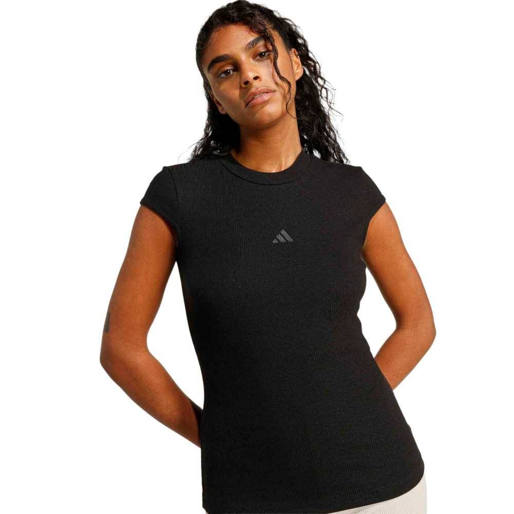 ADIDAS SEASONAL ESSENTIALS RIB CAP-SLEEVE TEE