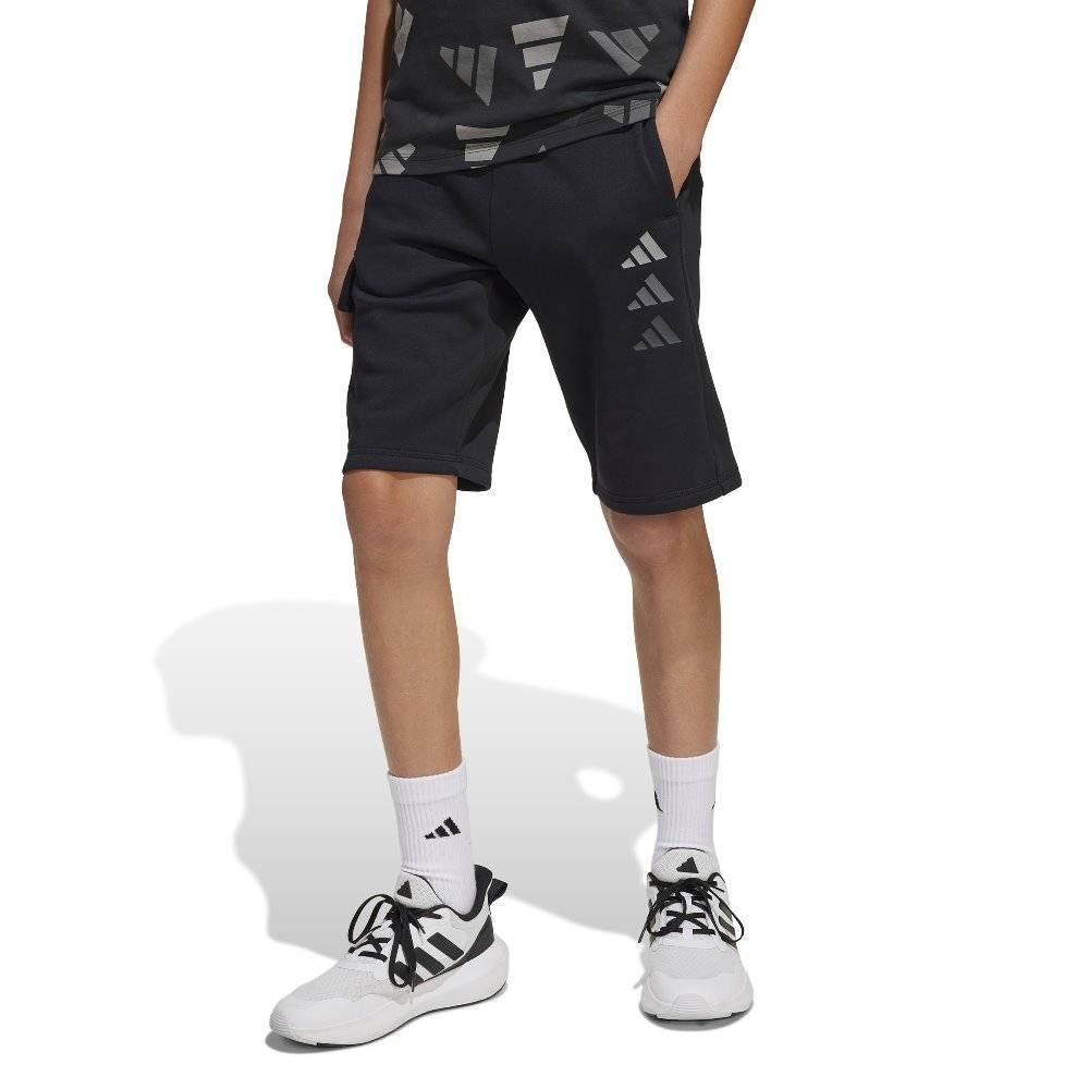 ADIDAS YOUTH SEASONAL ESSENTIALS LOGO CELEBRATION FLEECE SHORTS