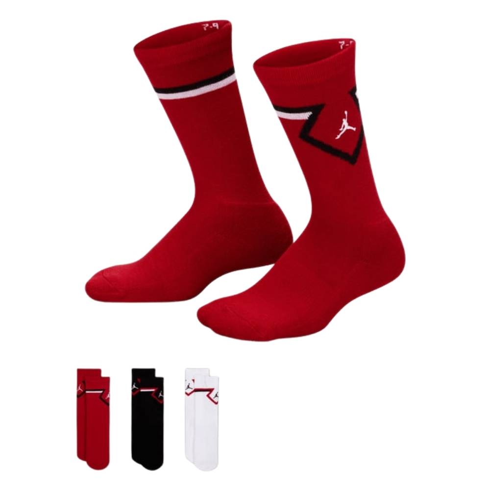 NIKE JORDAN DIAMOND 3PK CREW SOCKS