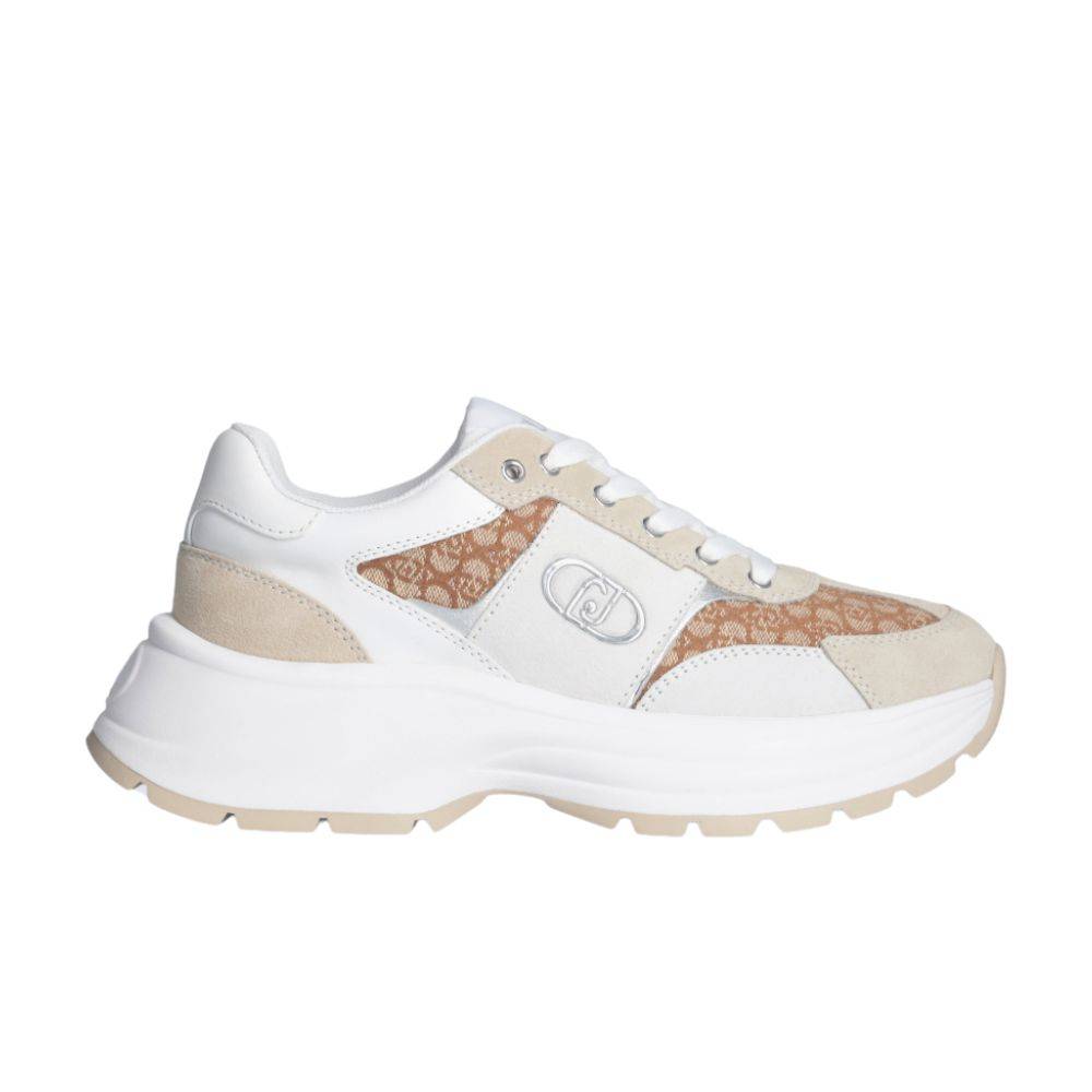 LIU JO EVA 02 - SUEDE MONOGRAM SNEAKERS