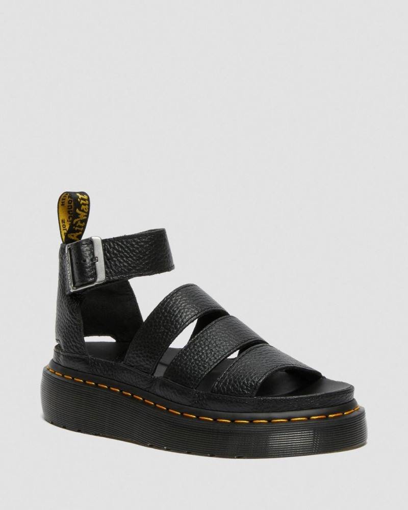 DR. MARTENS CLARISSA II QUAD MILLED NAPPA LEATHER PLATFORM SANDALS
