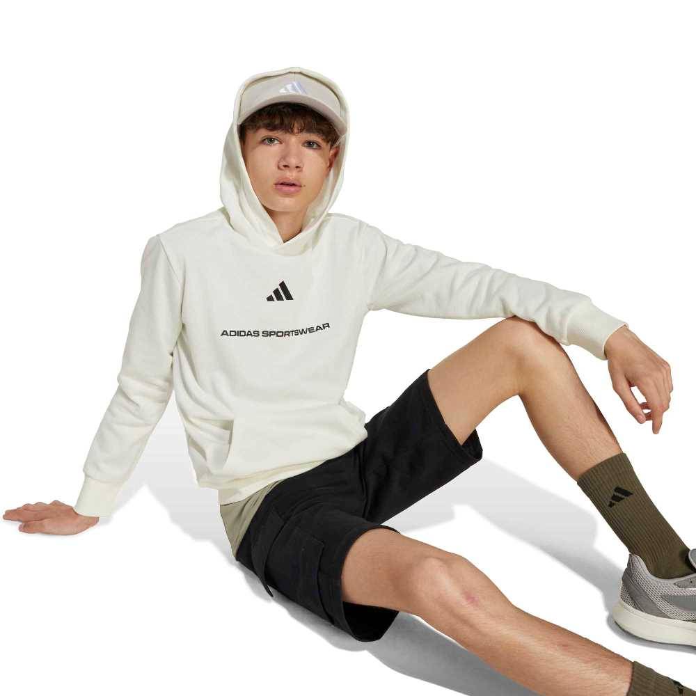 ADIDAS BOYS SLOGAN FLEECE HOODIE