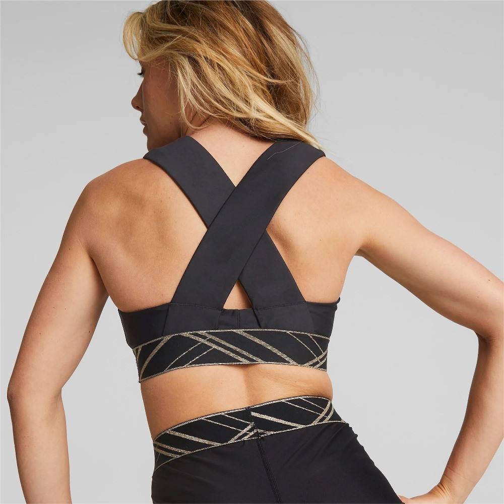 PUMA MID IMPACT DECO GLAM TRAINING BRA