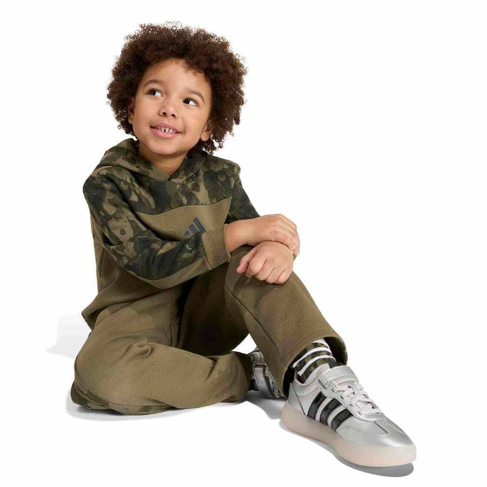 ADIDAS LITTLE KIDS SEASONAL ESSENTIALS HOODED FLEECE JOGGER SET LITTLE
