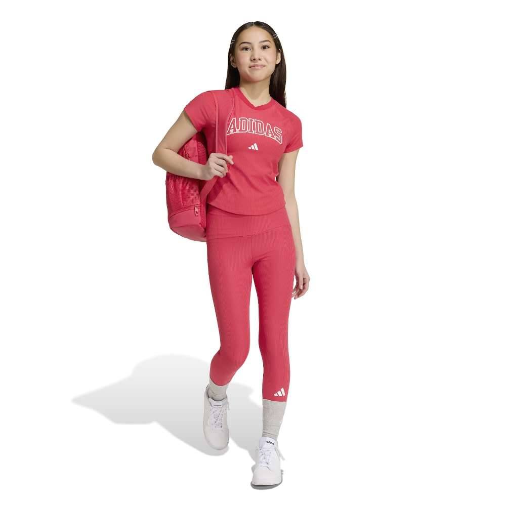 ADIDAS GIRLS SPORT SEASONALS COLLEGIATE TYPOGRAPHY LEGGINGS