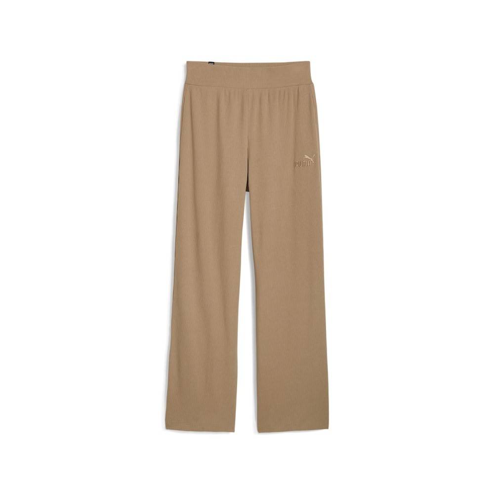 PUMA ESS ELEVATED HIGH-WAIST STRAIGHT LEG PANTS