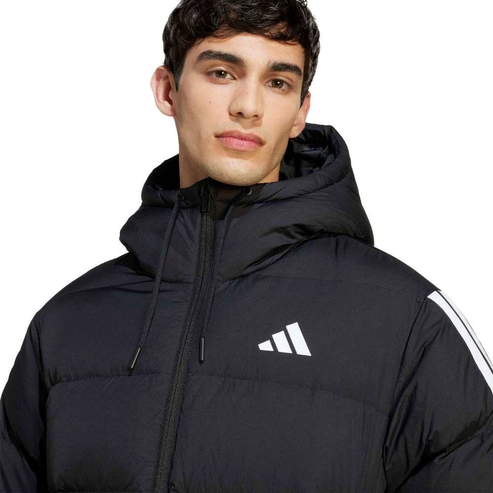 ADIDAS M ESSENTIALS CLIMAWARM 3 STRIPES PUFFER DOWN HOODED JACKETS