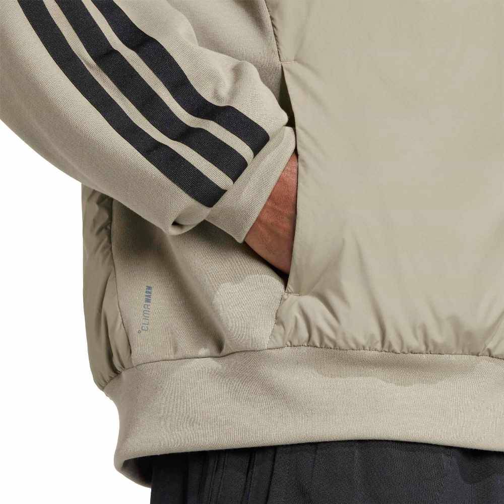 ADIDAS M ESSENTIALS CLIMAWARM 3 STRIPES INSULATED HOODED HYBRID JACKETS