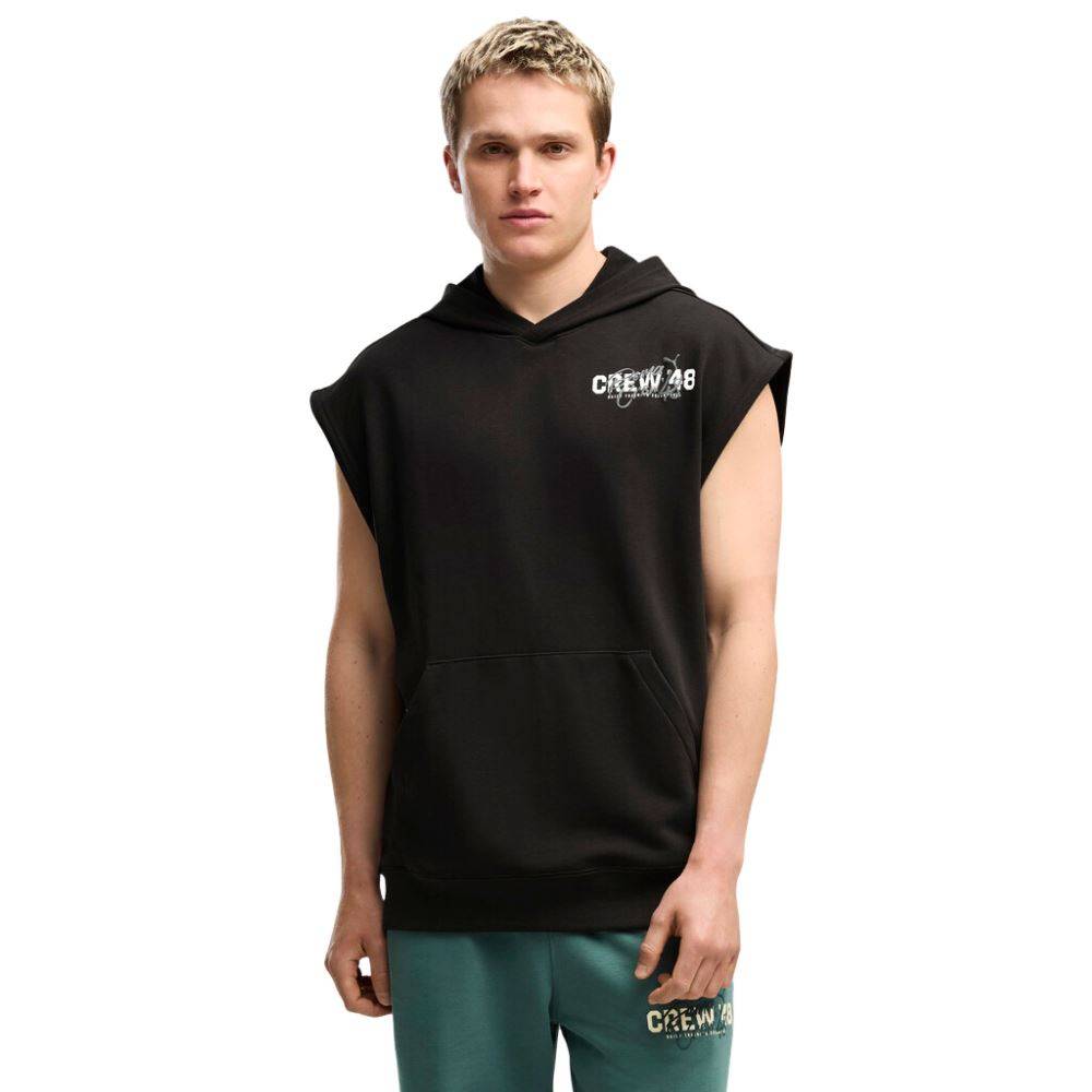 PUMA M PUMA CREW FRENCH TERRY SLEEVELESS HOODIE