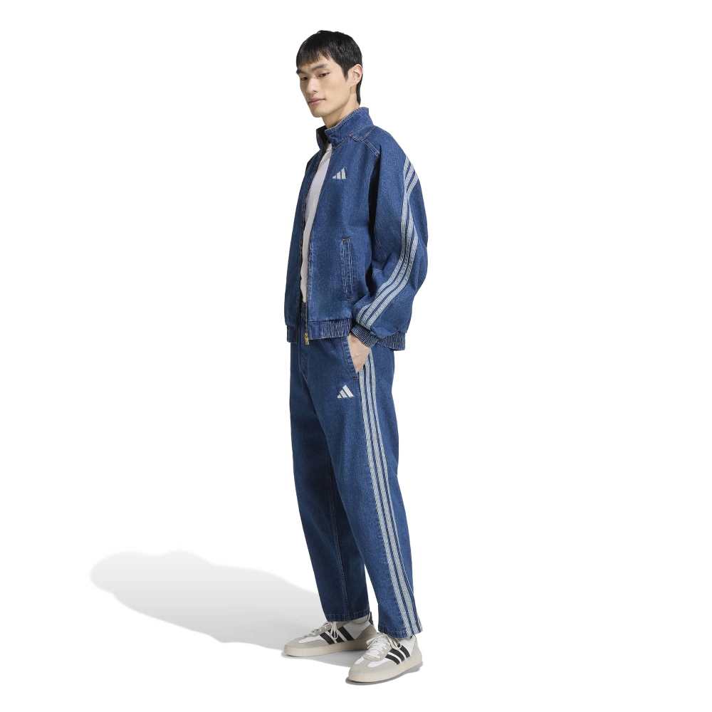 ADIDAS M STADIUM REGULAR FIT DENIM FULL LENGTH OPEN HEM TRACK PANTS