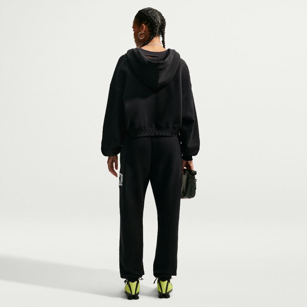 NIKE STUDIO FLEECE OVERSIZED CROPPED FULL-ZIP HOODIE