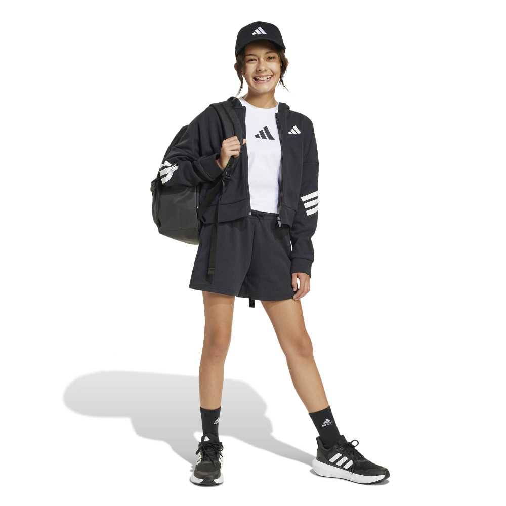 ADIDAS GIRLS FUTURE ICONS 3 STRIPES FULL ZIP HOODED TRACK TOP