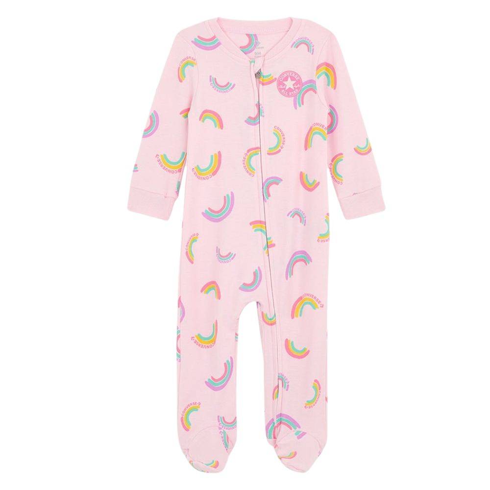 CONVERSE KIDS CONVERSE BABY GIRL PRINTED FOOTED COVERALL
